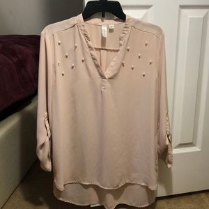 light pink blouse
